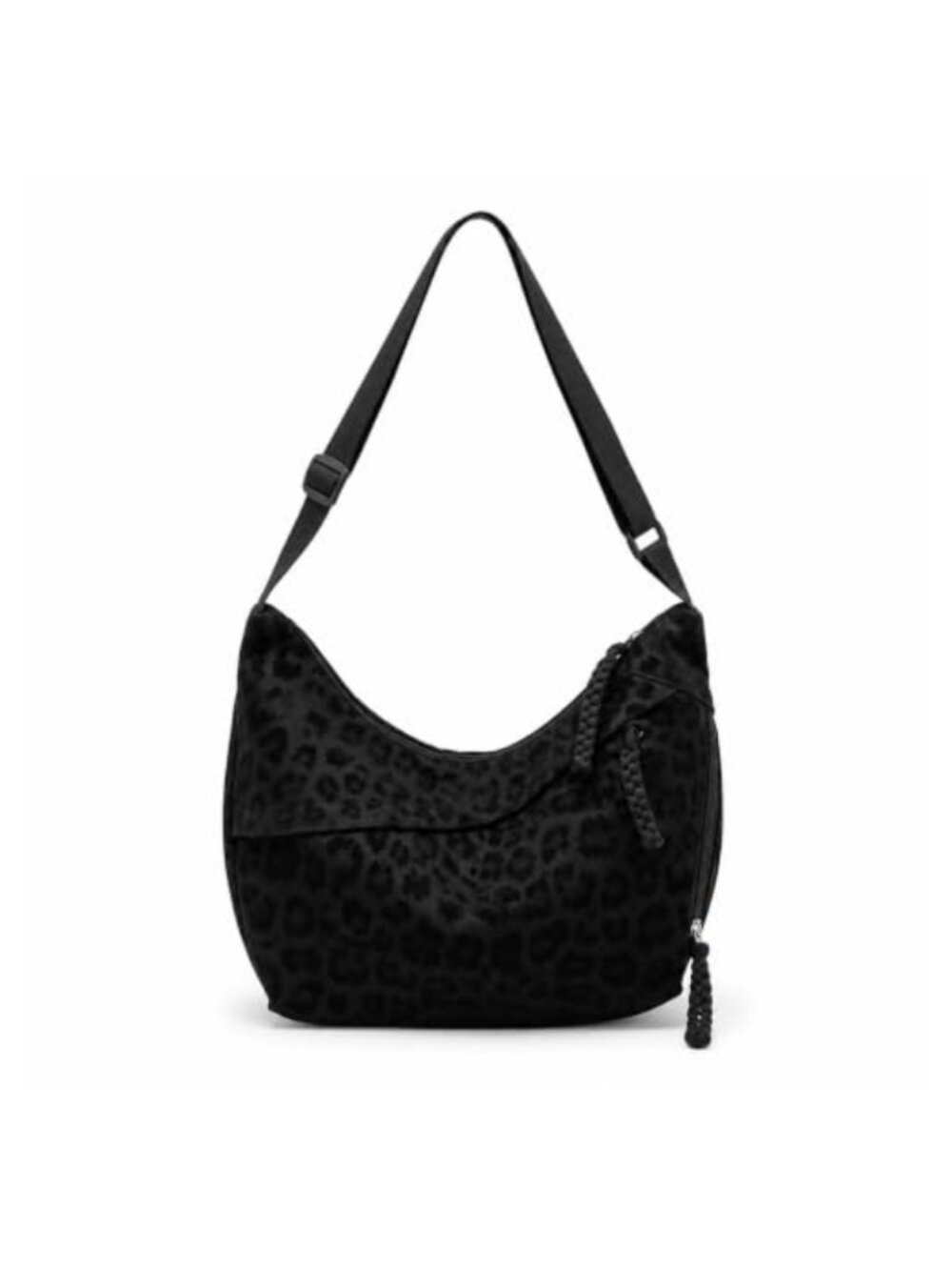 Leopard Print Crescent Hobo Crossbody Bag Adjustable Strap Everyday Women's
